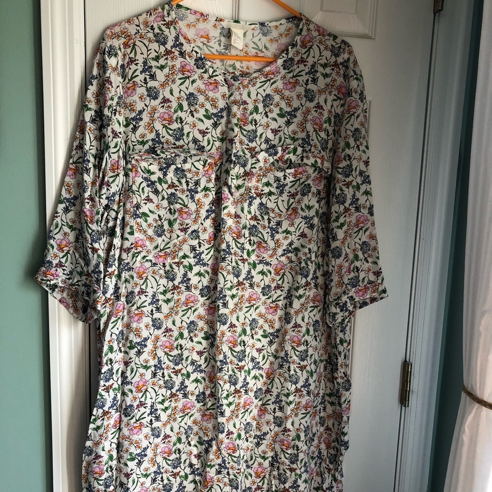 H&M floral shirt dress
